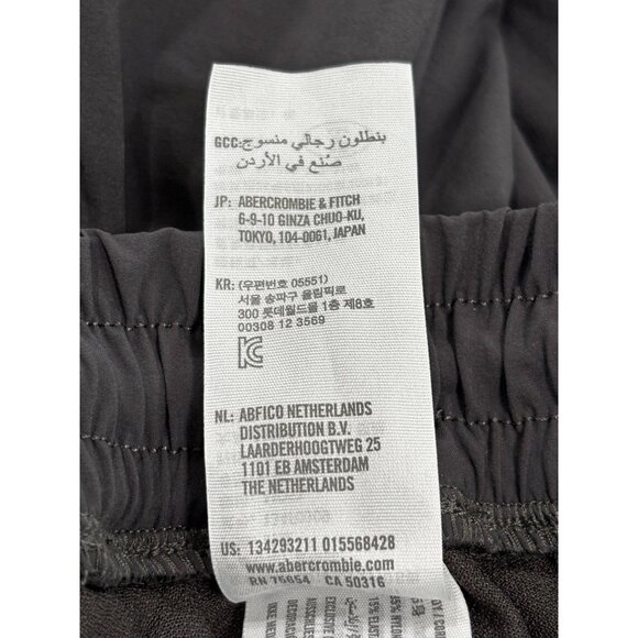 Abercrombie & Fitch Black Relaxed Fit Joggers M Elastic Waist Lightweight - Picture 6 of 10